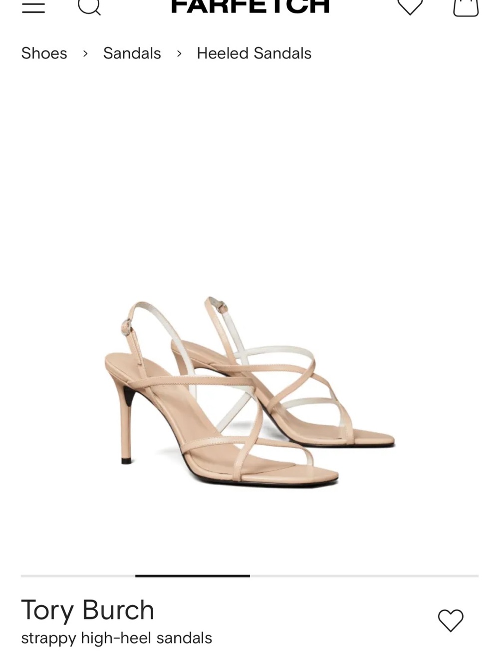 Tory Burch Beige Strappy Slingback High-Heel Sandals